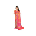 Vaystra Linen Cotton Printed Saree With Unstitched Blouse 5.5Mtr – Orange