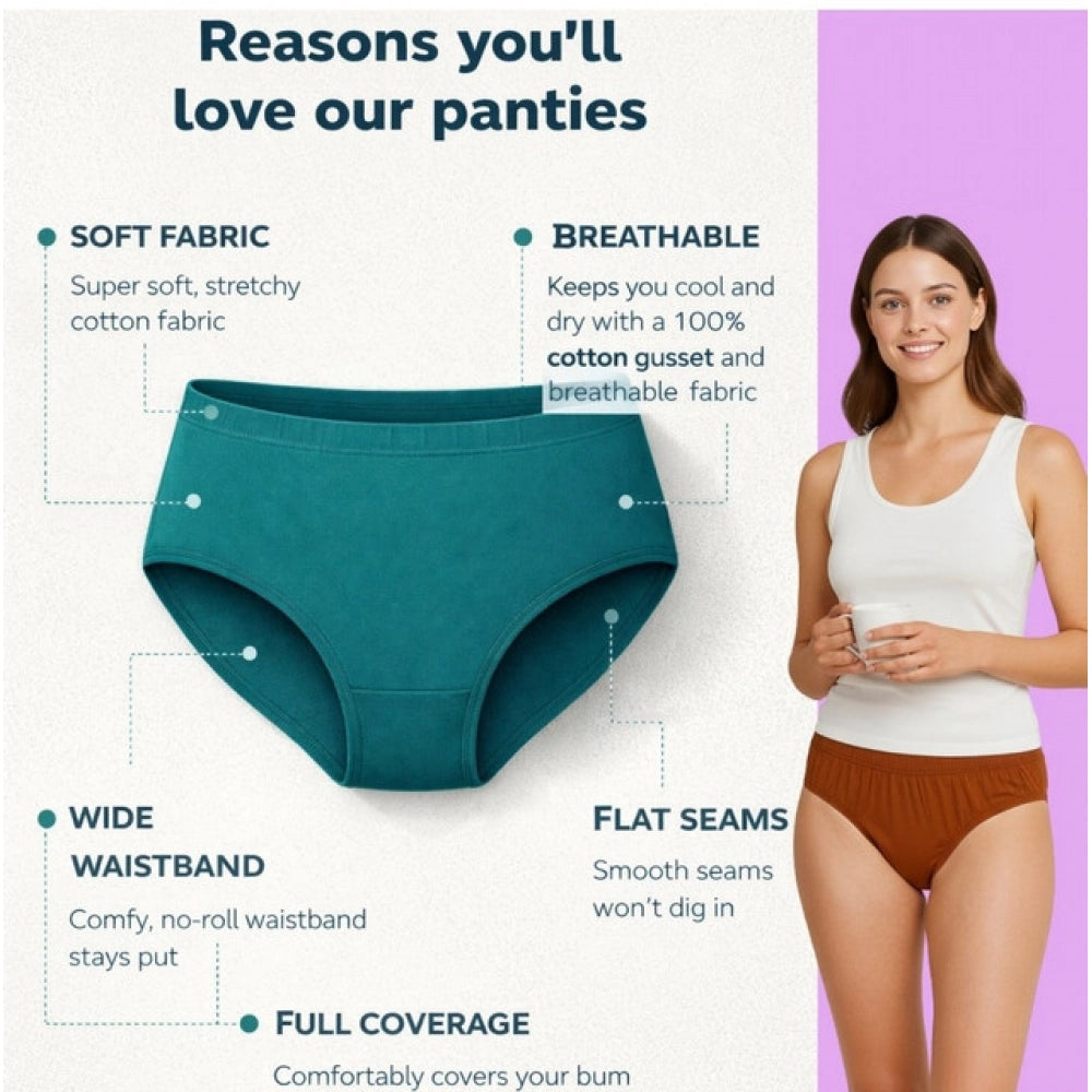 Vaystra Pack of_3 Cotton Solid Hipster Panty – Multicolor