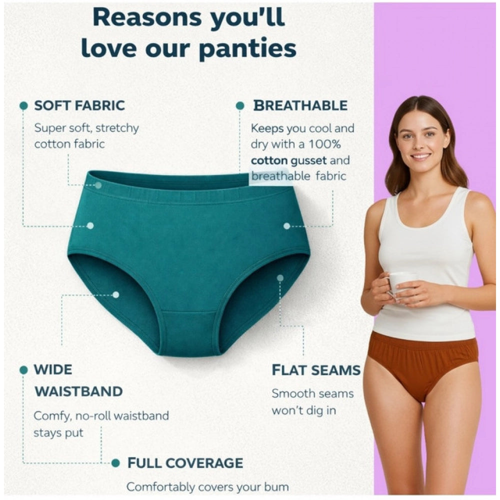 Vaystra Pack of_6 Cotton Solid Hipster Panty – Multicolor