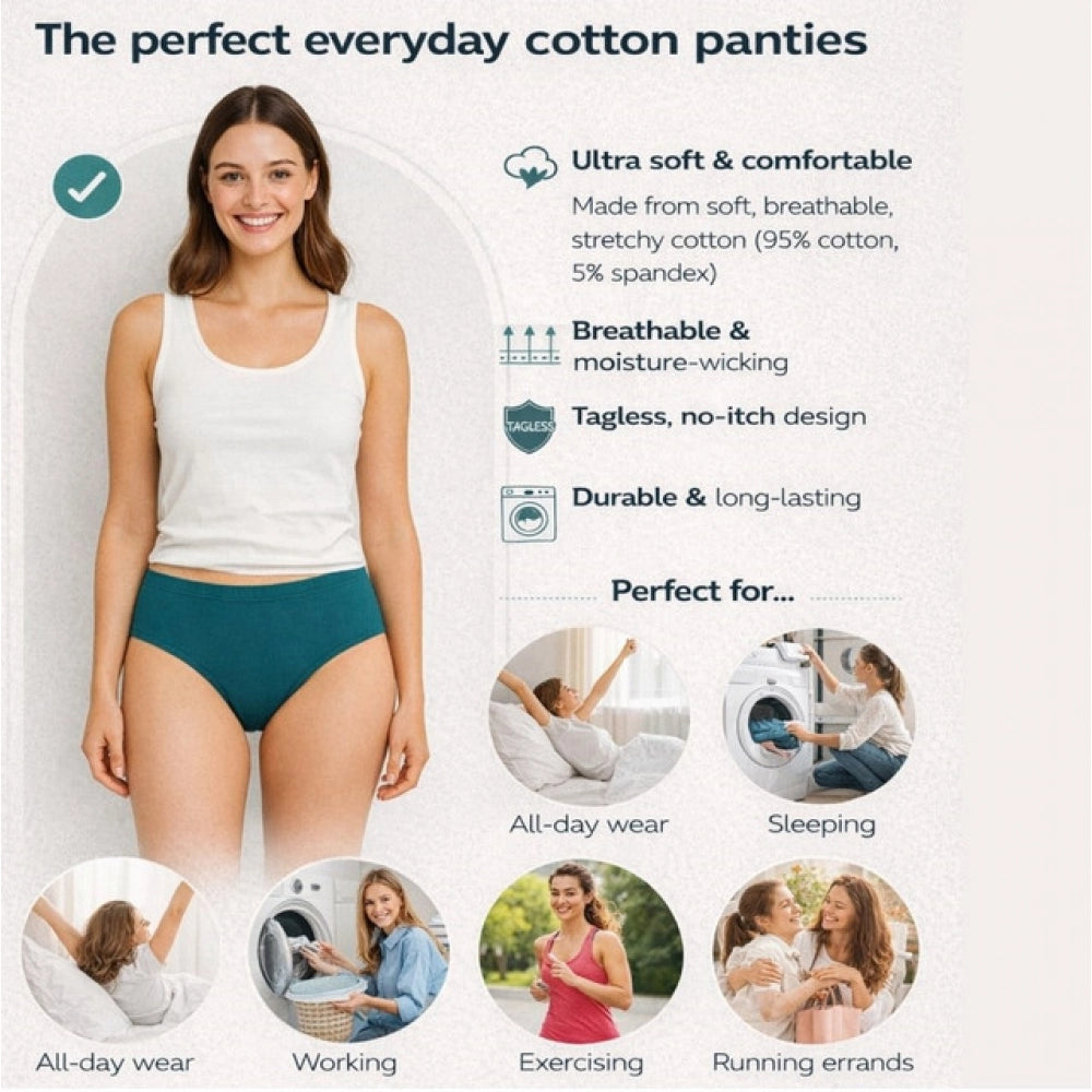 Vaystra Pack of_6 Cotton Solid Hipster Panty – Multicolor