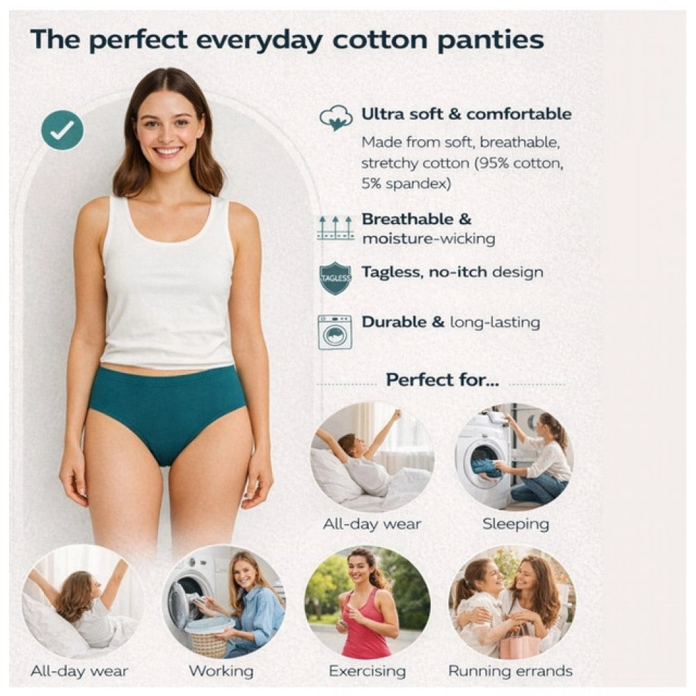 Vaystra Pack of_6 Cotton Solid Hipster Panty – Multicolor