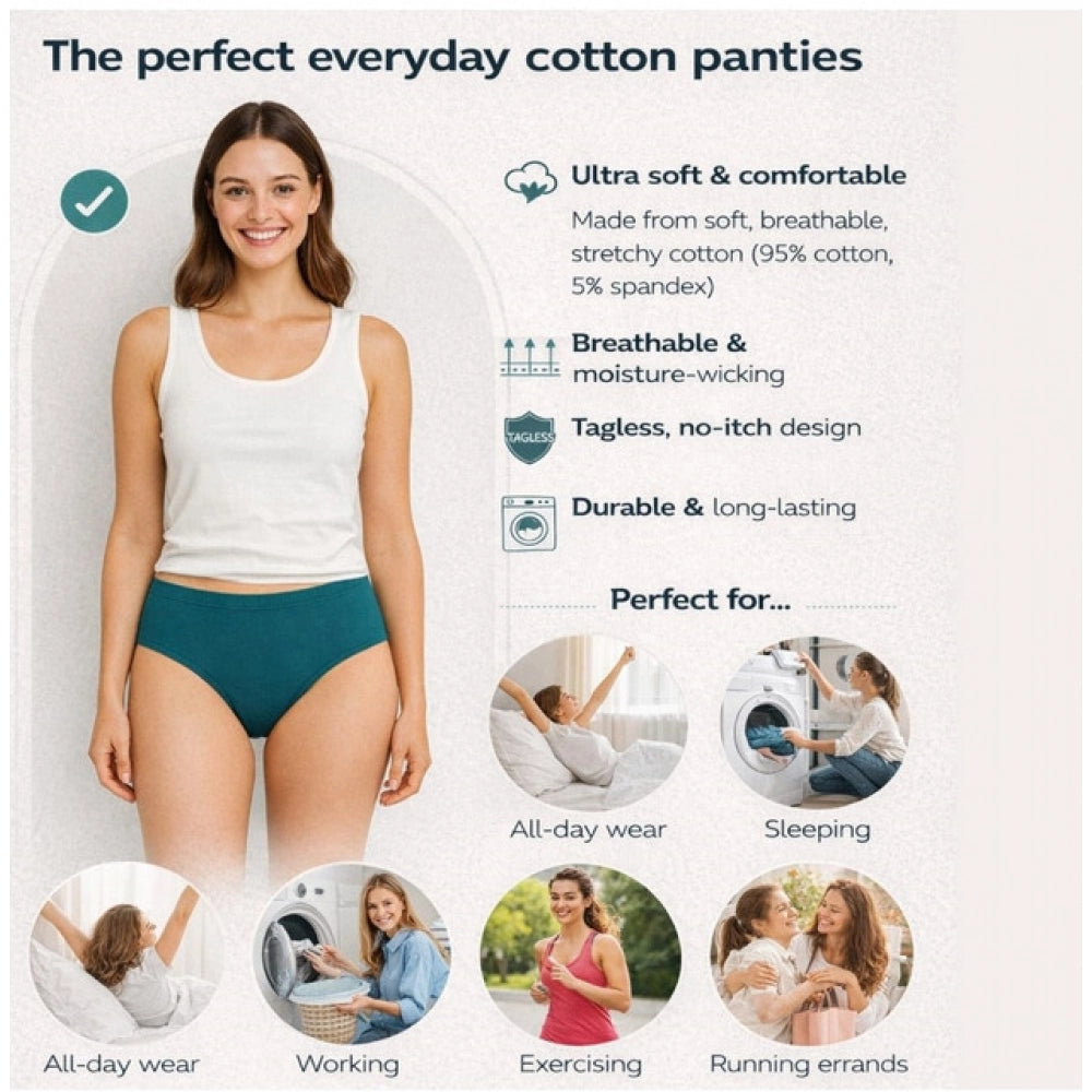Vaystra Pack of_9 Cotton Solid Hipster Panty – Multicolor