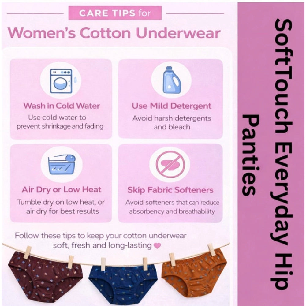Vaystra Pack of_3 Cotton Printed Hipster Panty – Multicolor