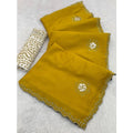 Vaystra Chiffon Butti Dotted Saree With Unstitched Blouse 5.5Mtr – Yellow