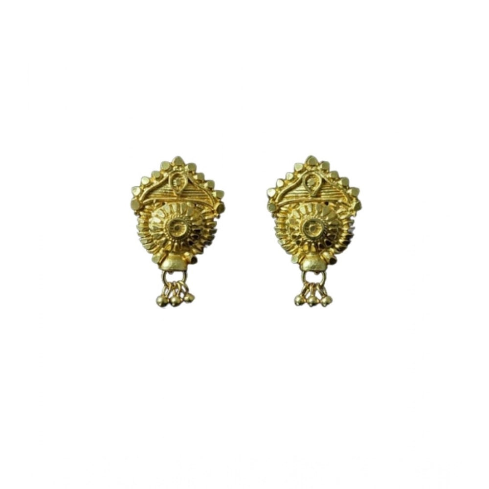 Vaystra Gold-Plated Pack of_2 Brass Earrings in Gold,