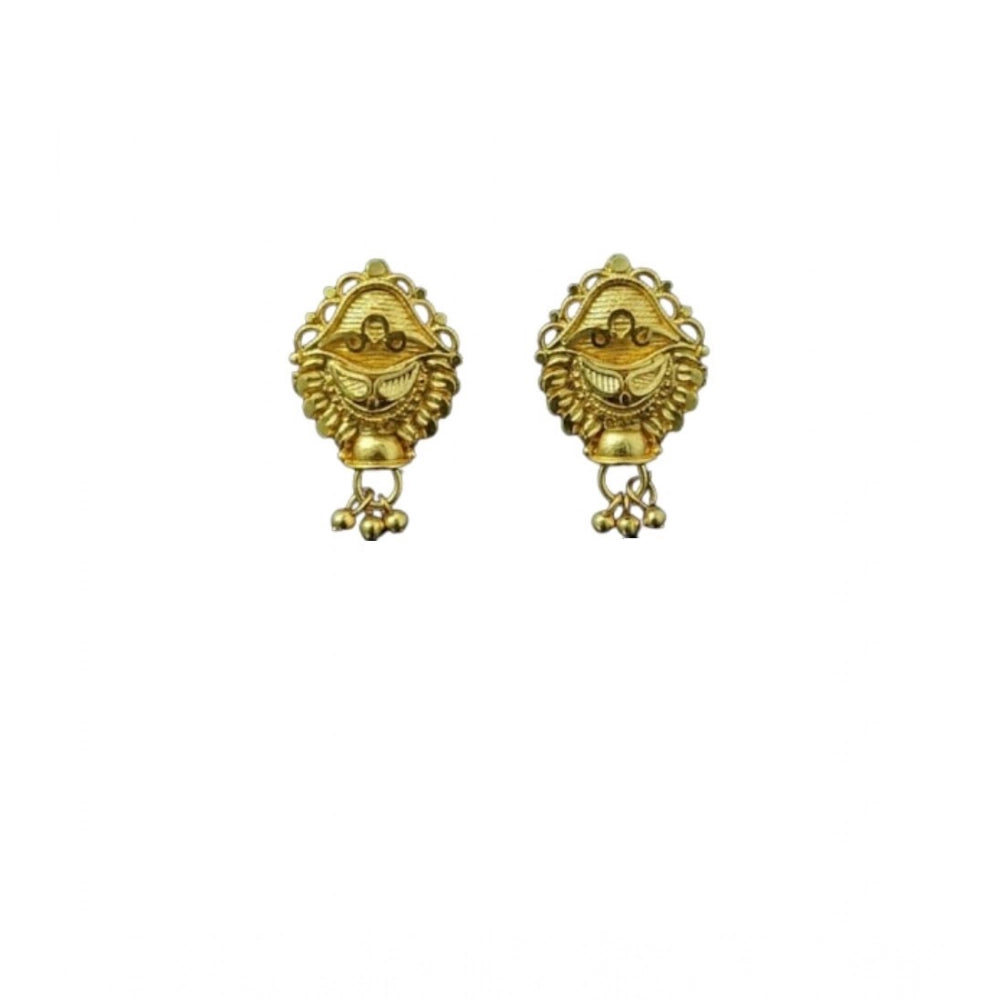 Vaystra Gold-Plated Pack of_2 Brass Earrings in Gold,