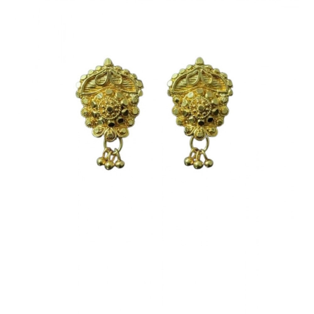 Vaystra Handcrafted Pack of_2 Brass Earrings - Gold, Edition