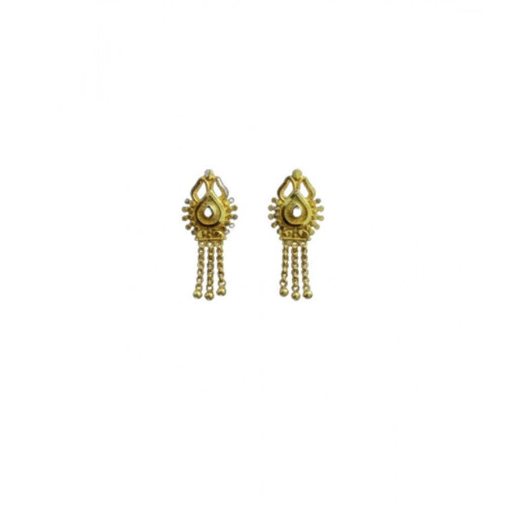 Vaystra Gold-Plated Pack of_2 Brass Earrings in Gold,