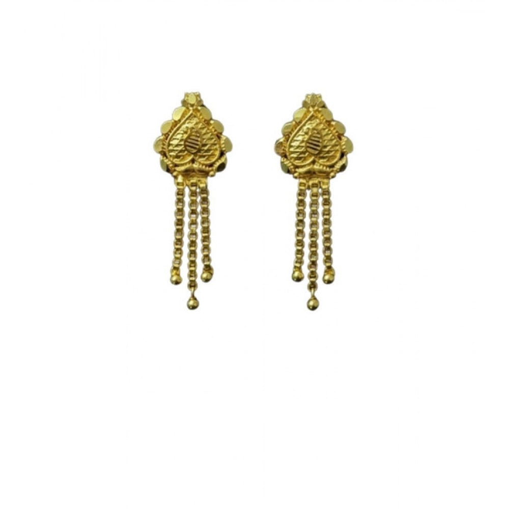 Vaystra Gold-Plated Pack of_2 Brass Earrings in Gold,