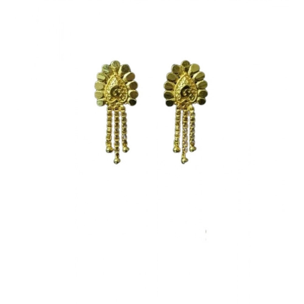 Vaystra Gold-Plated Pack of_2 Brass Earrings in Gold,