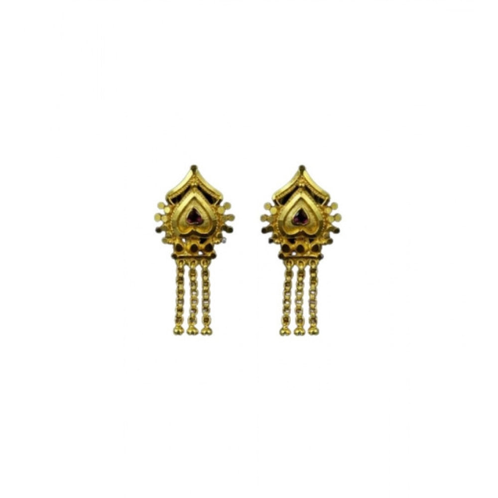 Vaystra Handcrafted Pack of_2 Brass Earrings - Gold, Edition
