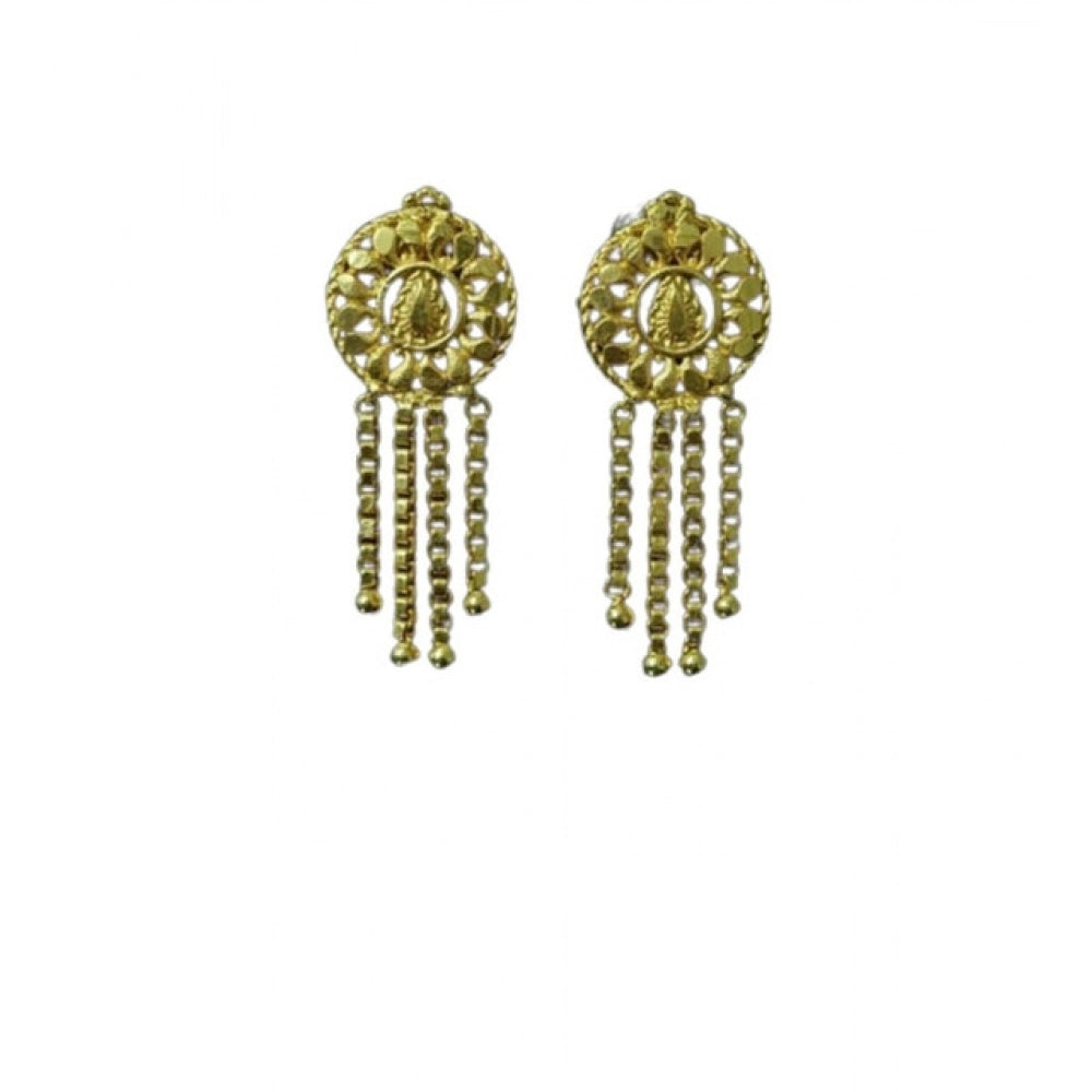 Vaystra Handcrafted Pack of_2 Brass Earrings - Gold, Edition