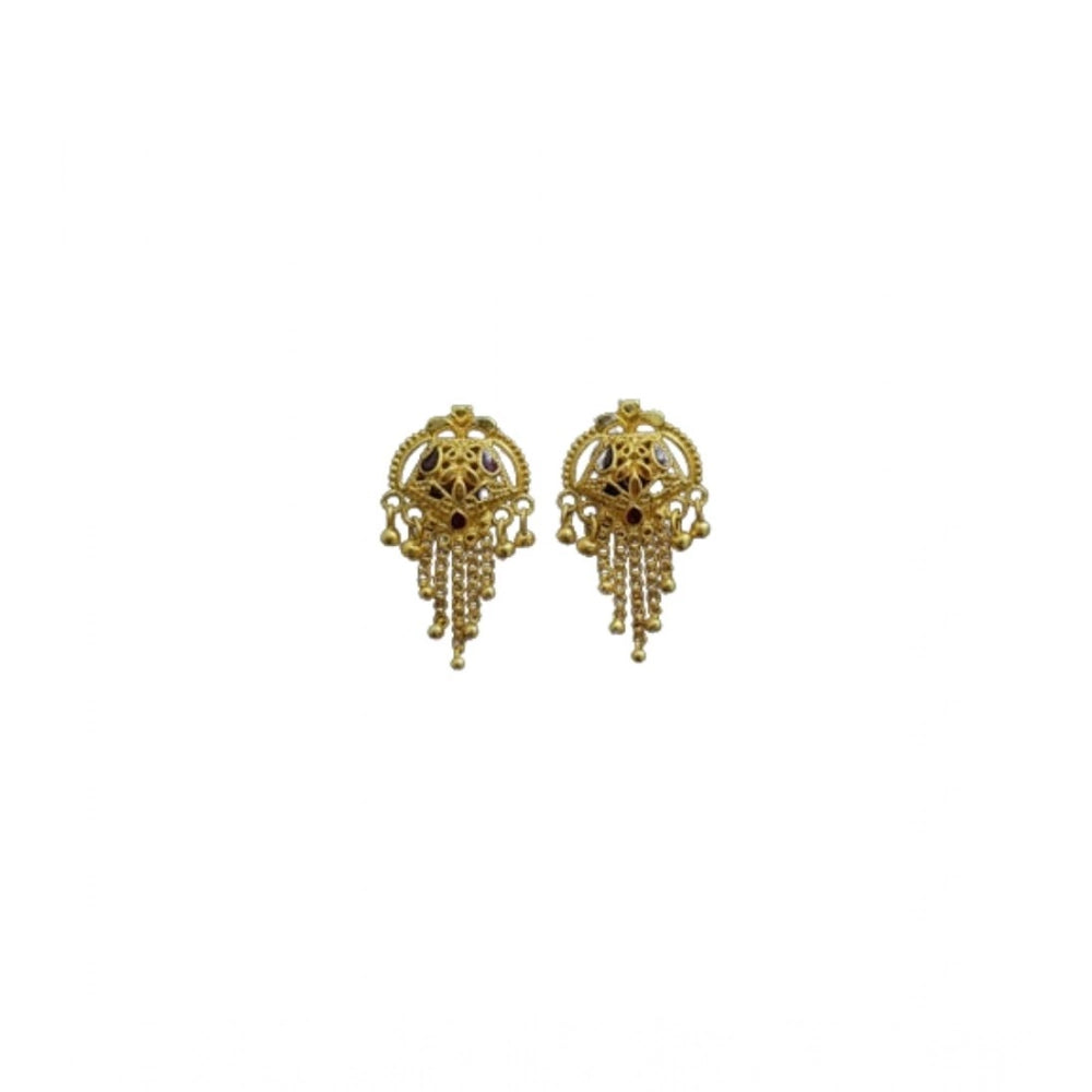Vaystra Gold-Plated Pack of_2 Brass Earrings in Gold,