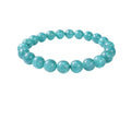 Vaystra Gold Plated Natural Crystal 8mm Amazonite Bracelet in Teal Green,