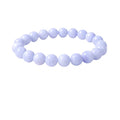 Vaystra Natural Crystal 8mm Bluelace Agate Bracelet - Light Blue,