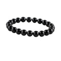 Vaystra Handcrafted Natural Crystal 8mm Black Tourmaline Bracelet - Black, Edition