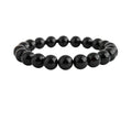 Vaystra Handcrafted Natural Crystal 8mm Black Obsidian Bracelet - Black, Edition