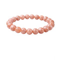 Vaystra Natural Crystal 8mm Sunstone Bracelet - Orange,