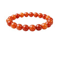 Vaystra Natural Crystal 8mm Carnelian Bracelet - Red,