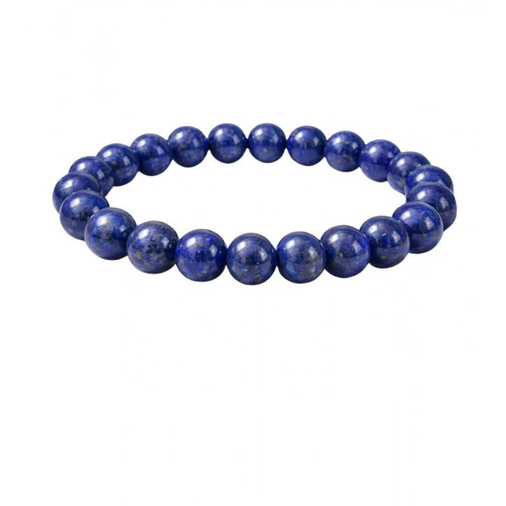 Vaystra Natural Crystal 8mm Lapis Lazuli Bracelet - Dark Purple,