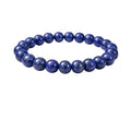 Vaystra Natural Crystal 8mm Lapis Lazuli Bracelet - Dark Purple,