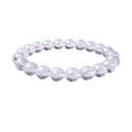 Vaystra Gold Plated Natural Crystal 8mm Clear Quartz Bracelet in White,