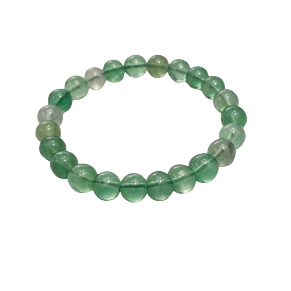Vaystra Handcrafted Natural Crystal 8mm Fluorite Bracelet - Green, Edition