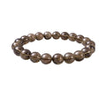 Vaystra Gold Plated Natural Crystal 8mm Smoky Quartz Bracelet in Brown,