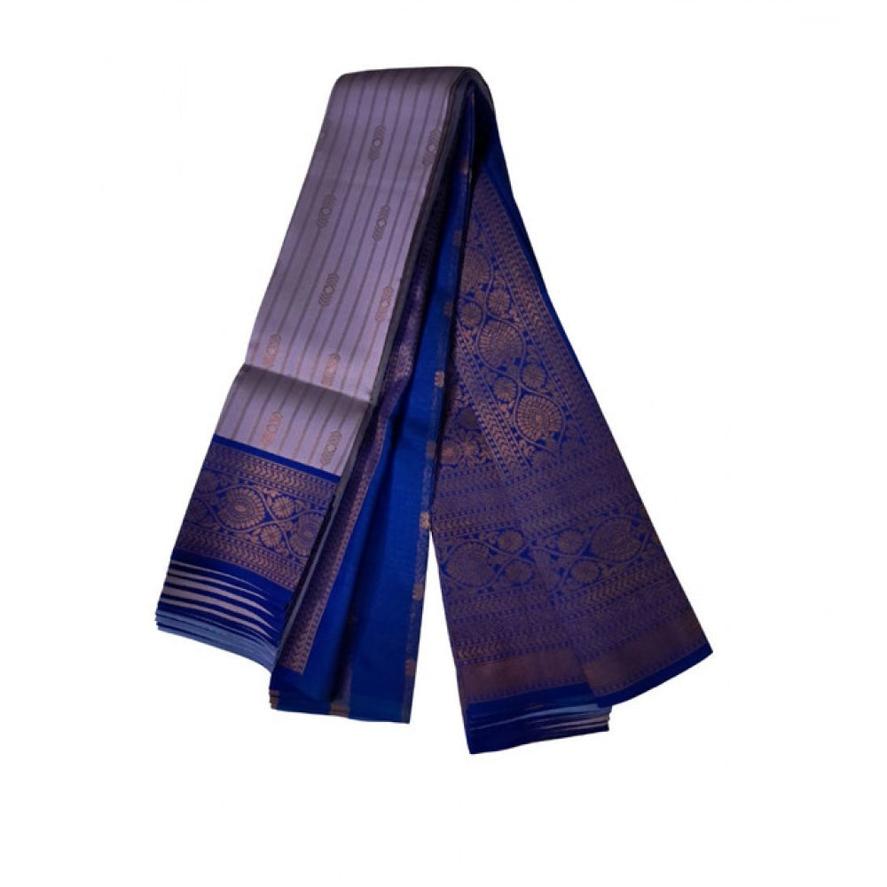 Vaystra Soft Silk Wooven Saree With Unstitched Blouse 5.5Mtr – Dark Lavender