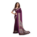 Vaystra Satin Crepe Printed Saree With Unstitched Blouse 5.5Mtr – Purple