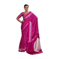 Vaystra Satin Crepe Printed Saree With Unstitched Blouse 5.5Mtr – Pink