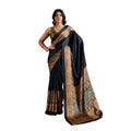 Vaystra Satin Crepe Printed Saree With Unstitched Blouse 5.5Mtr – Blue