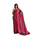Vaystra Satin Crepe Printed Saree With Unstitched Blouse 5.5Mtr – Red