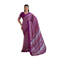 Vaystra Satin Crepe Printed Saree With Unstitched Blouse 5.5Mtr – Purple