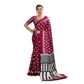 Vaystra Satin Crepe Printed Saree With Unstitched Blouse 5.5Mtr – Maroon