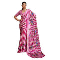 Vaystra Satin Crepe Printed Saree With Unstitched Blouse 5.5Mtr – Pink