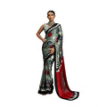 Vaystra Satin Crepe Printed Saree With Unstitched Blouse 5.5Mtr – Multicolor