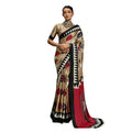Vaystra Satin Crepe Printed Saree With Unstitched Blouse 5.5Mtr – Multicolor