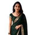 Vaystra Vichitra Silk Printed Saree With Unstitched Blouse 5.5Mtr – Green