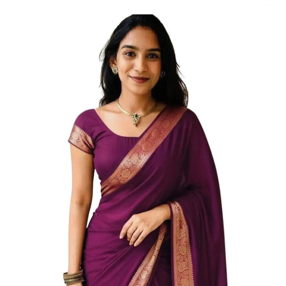 Vaystra Vichitra Silk Printed Saree With Unstitched Blouse 5.5Mtr – Wine