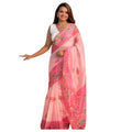Vaystra Linen Printed Saree With Unstitched Blouse 5.5Mtr – Pink