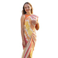 Vaystra Linen Printed Saree With Unstitched Blouse 5.5Mtr – Yellow