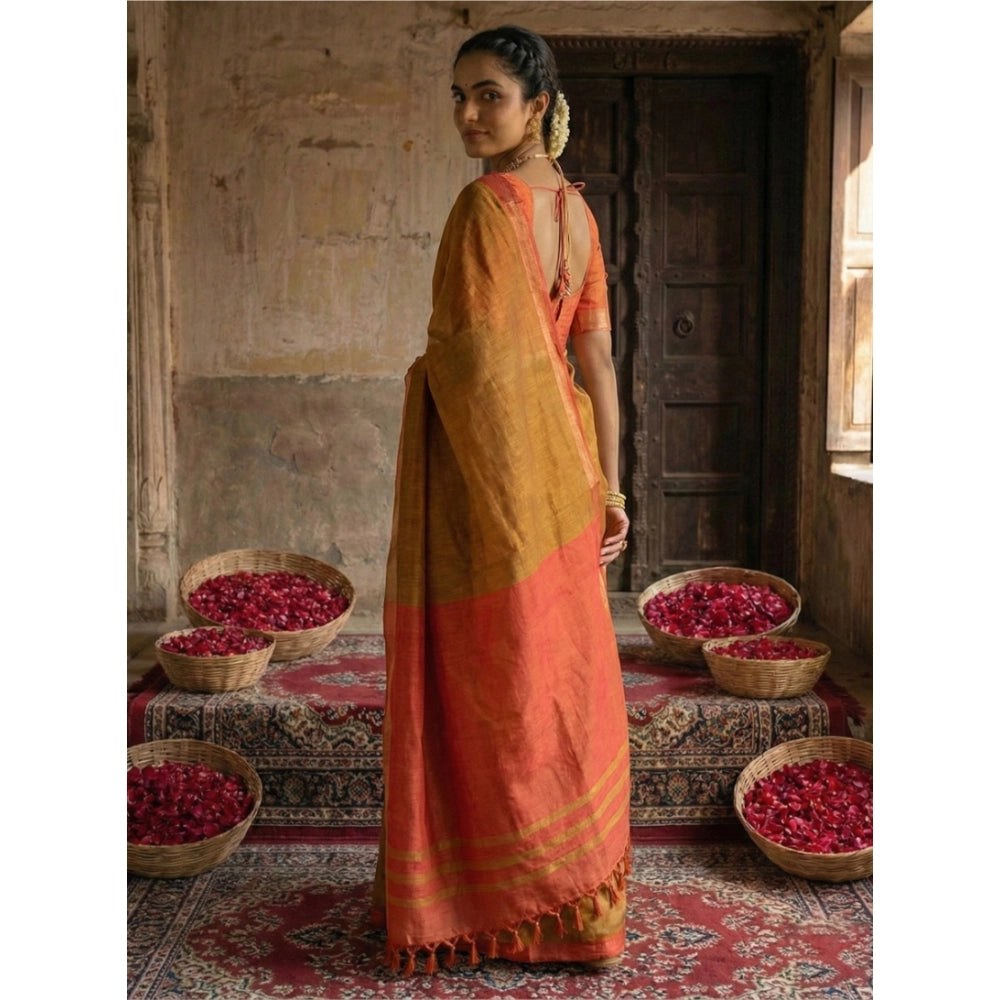 Vaystra Cotton Printed Saree With Unstitched Blouse 5.5Mtr – Mustrad