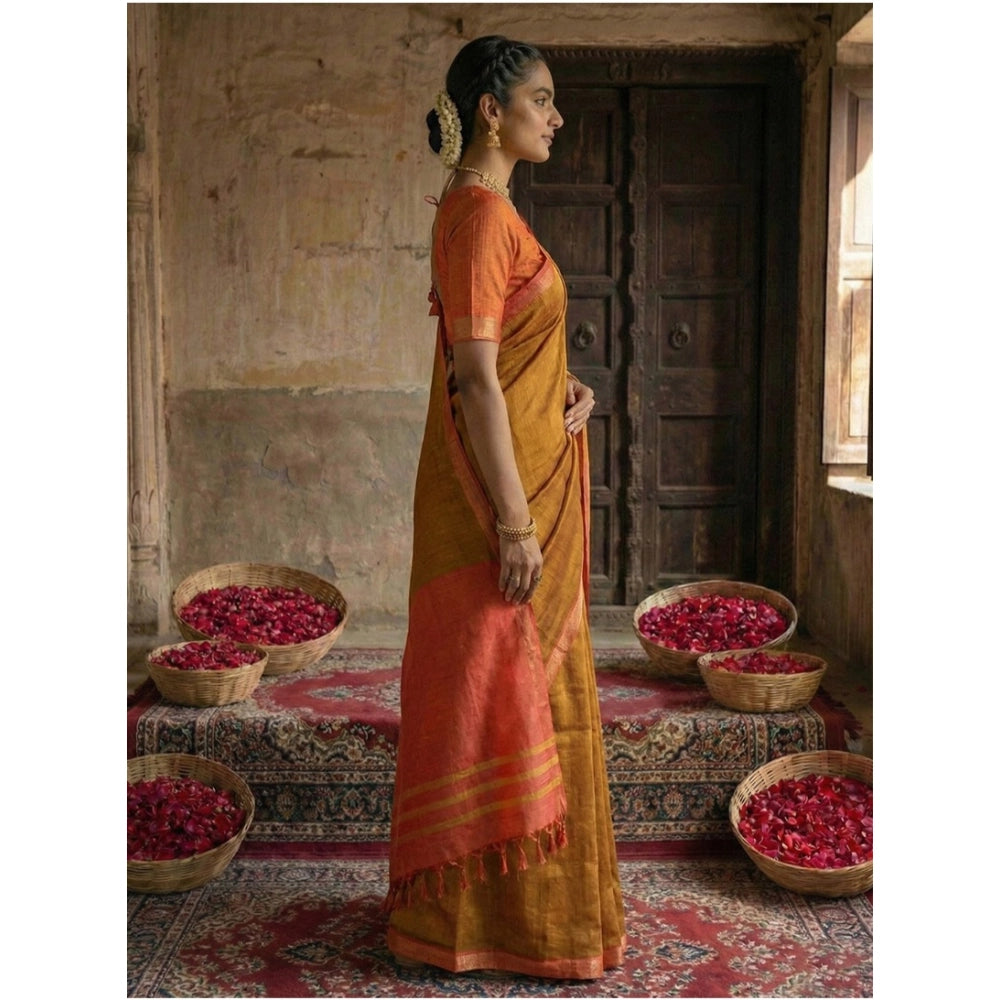 Vaystra Cotton Printed Saree With Unstitched Blouse 5.5Mtr – Mustrad