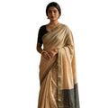 Vaystra Cotton Printed Saree With Unstitched Blouse 5.5Mtr – Beige