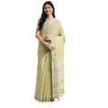 Vaystra Linen Cotton Printed Saree With Unstitched Blouse 5.5Mtr – Olive Green