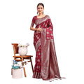 Vaystra Banarasi Silk Printed Saree With Unstitched Blouse 5.5Mtr – Maroon