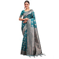 Vaystra Banarasi Silk Printed Saree With Unstitched Blouse 5.5Mtr – Sea Green