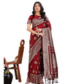 Vaystra Silk Printed Saree With Unstitched Blouse 5.5Mtr – Maroon