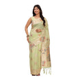Vaystra Linen Cotton Printed Saree With Unstitched Blouse 5.5Mtr – Light Green
